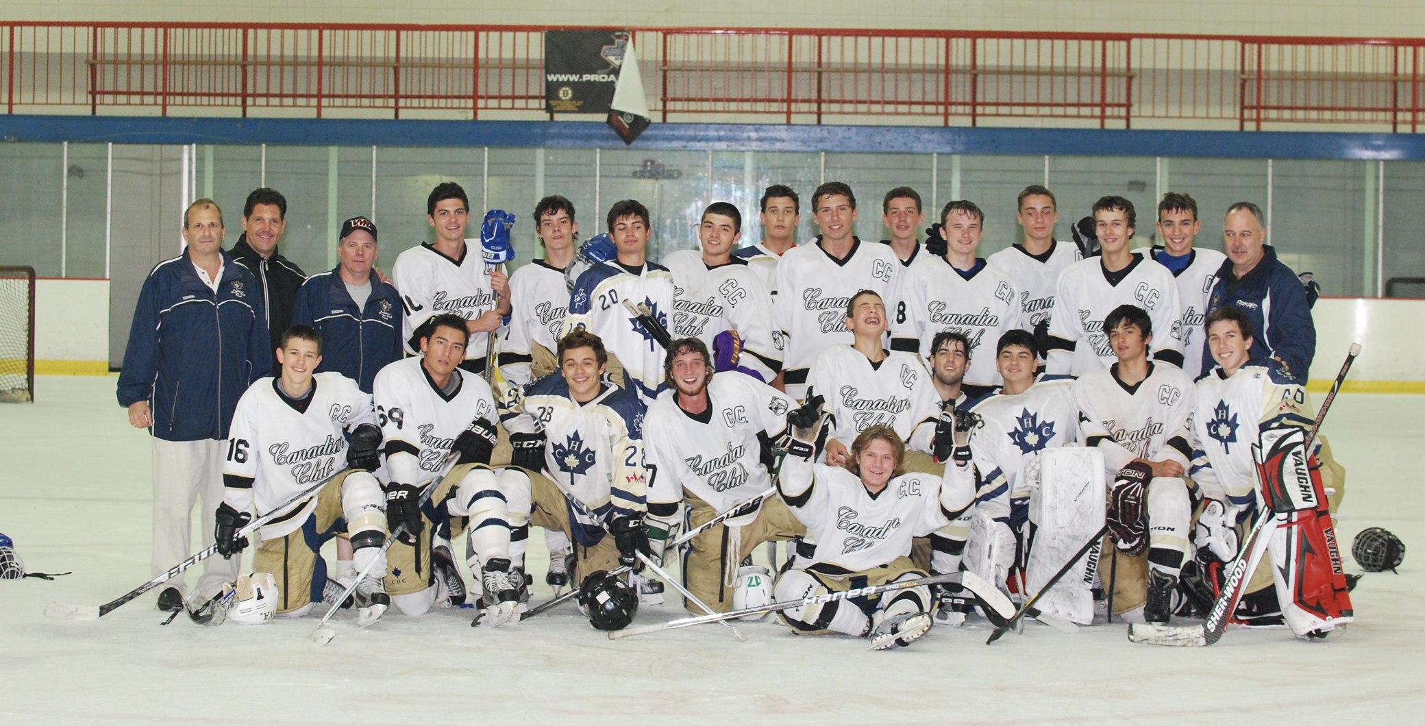 CHC team photo celebrating their 2012 Tier 2 NESC Gold Division championship