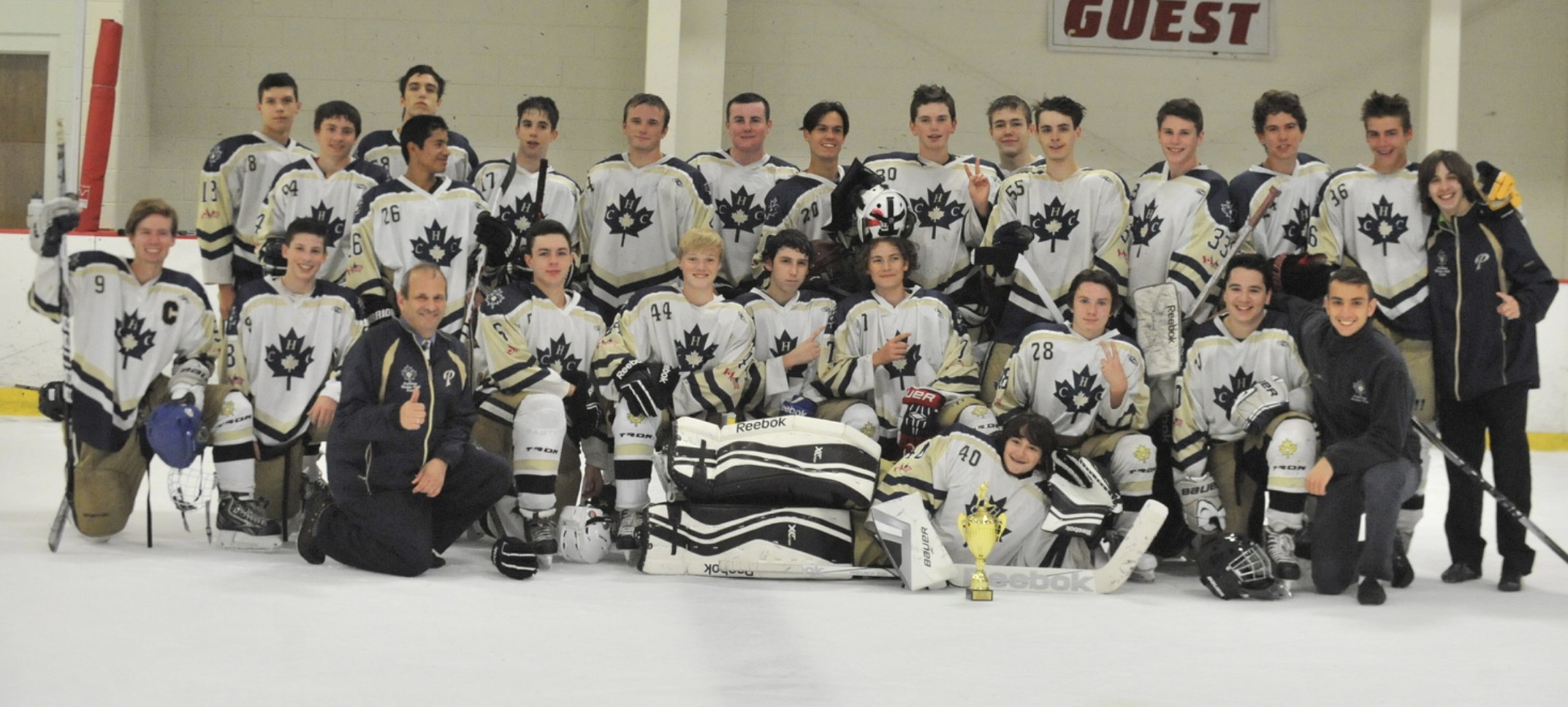 CHC team photo celebrating their 2015 Tier 3 NESC Gold Division championship