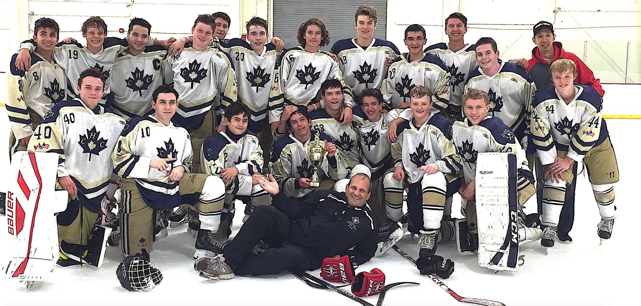 CHC team photo celebrating their 2016 Tier 3 NESC Gold Division championship