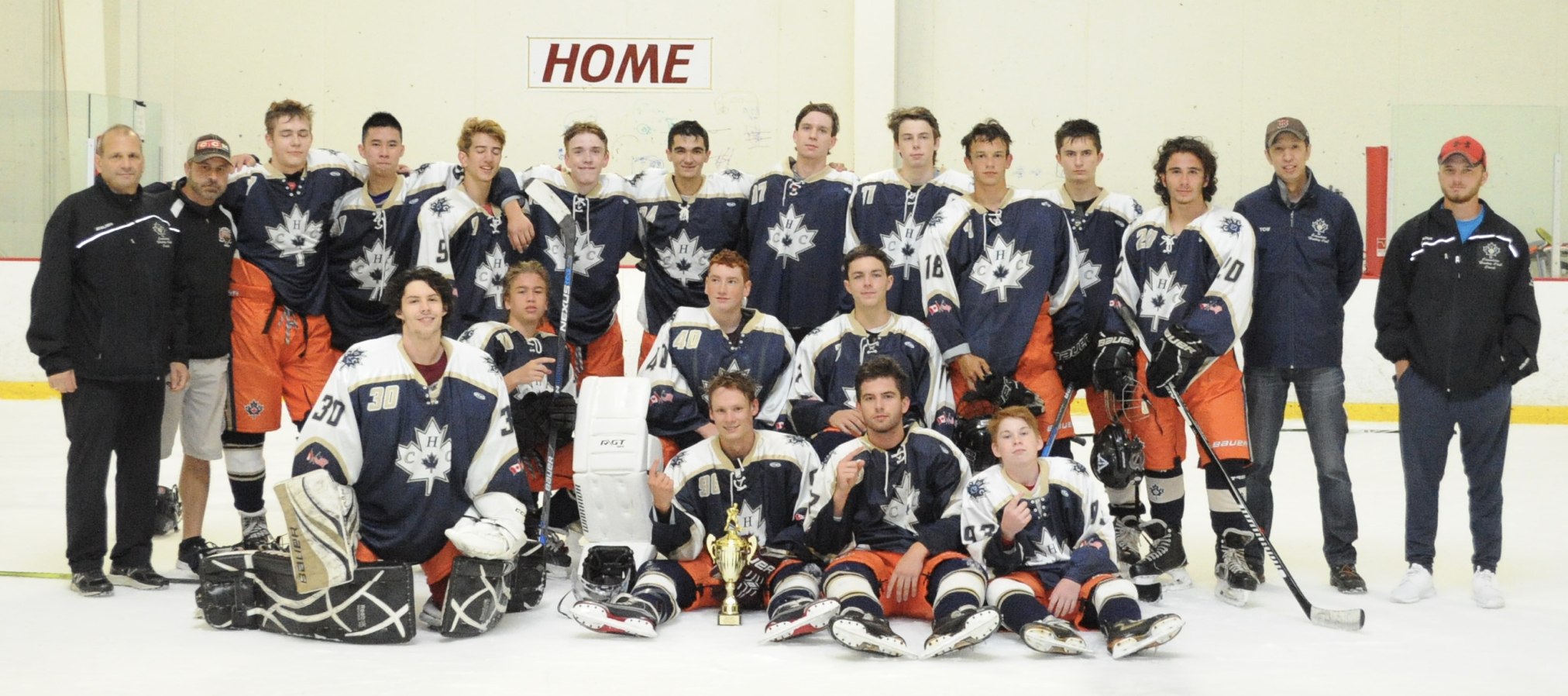 CHC team photo celebrating their 2017 Tier 2 NESC Navy Gold Division championship