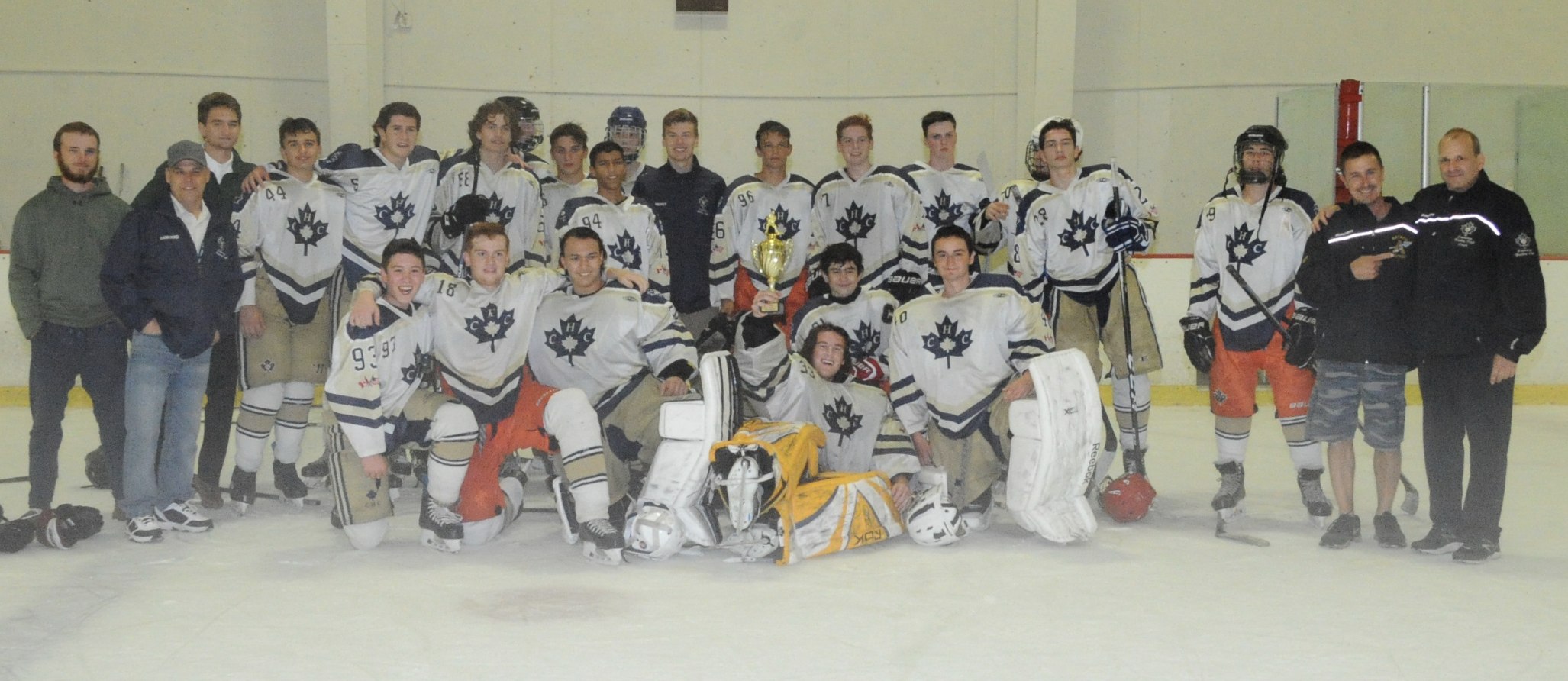 CHC team photo celebrating their 2017 Tier 3 NESC White championship