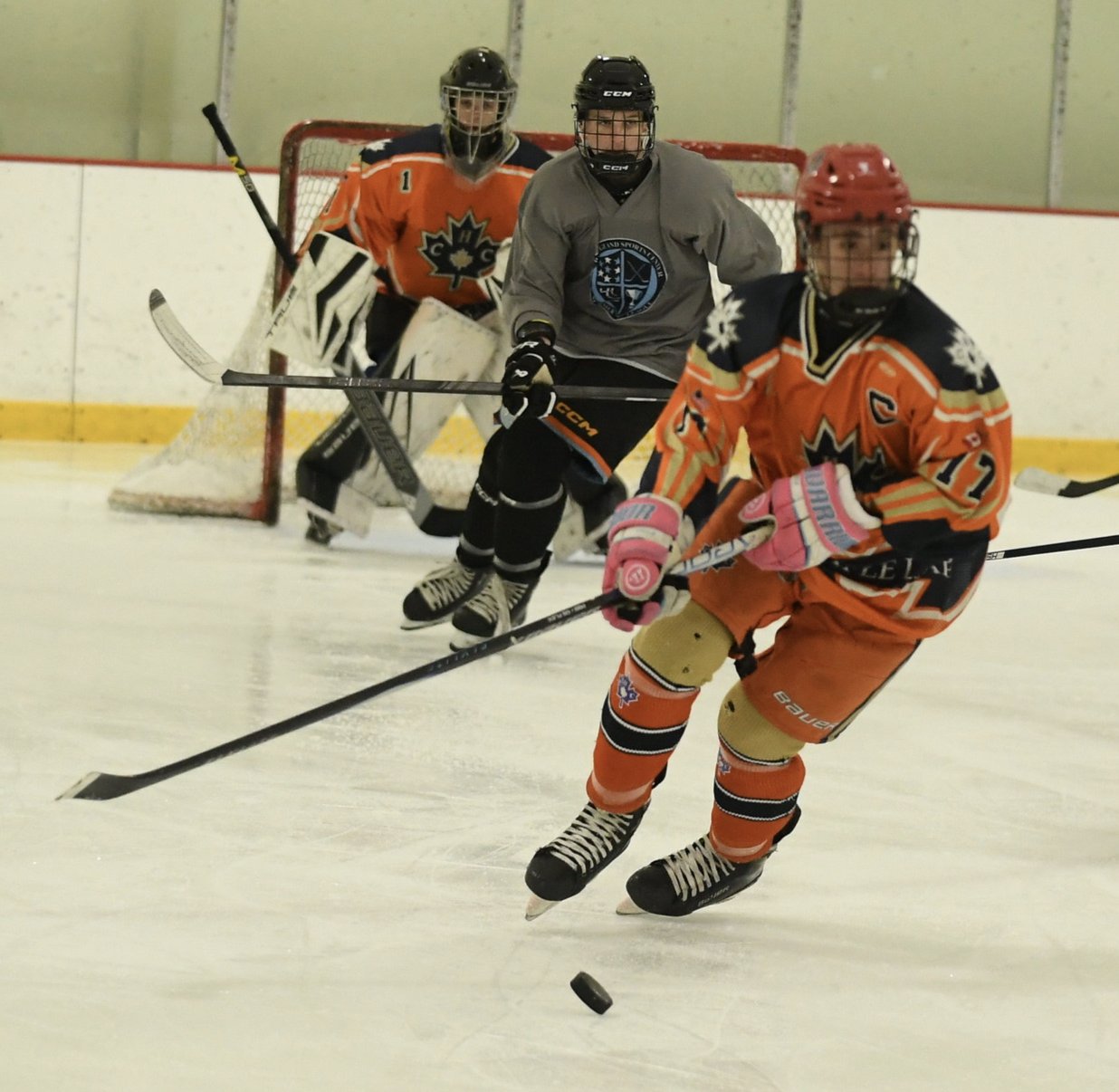 CHC Team Orange (Tier 3) player in game action, 2026 season