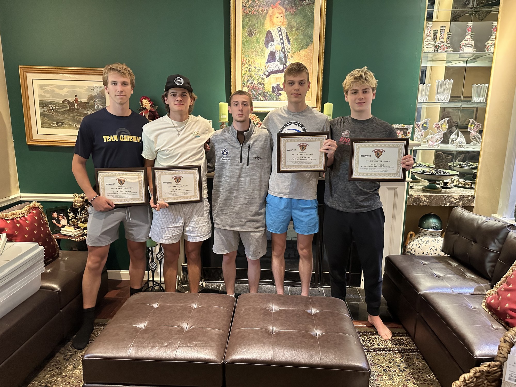 CHC Hobey Baker Character Award winners 2026: Sviat Antipkin, Riley Mellin, Ethan Ford, Keenan Peterson